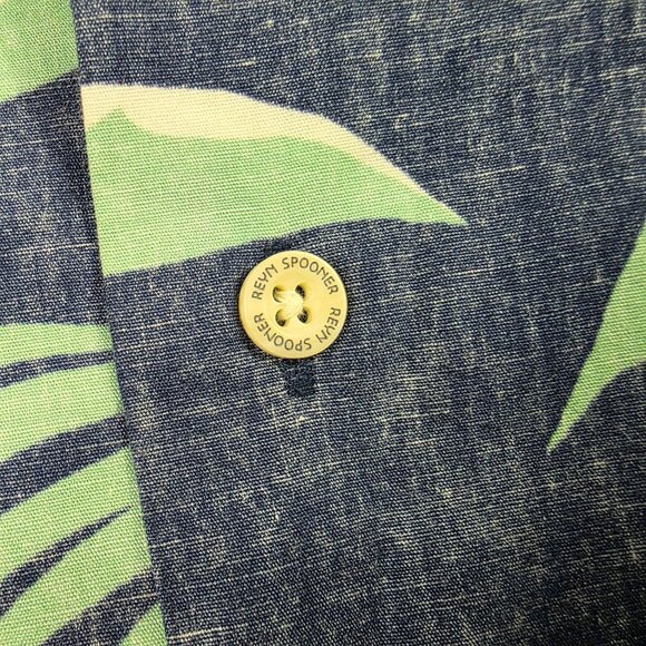 Reyn Spooner Mens Size XL Blue Green Tropical Print Short Sleeve Button Shirt - Picture 4 of 9